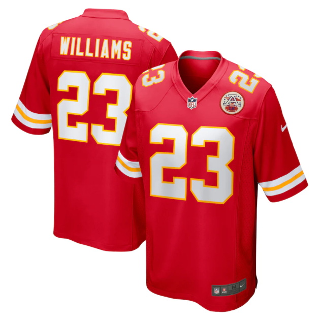 mens nike joshua williams red kansas city chiefs game player jersey